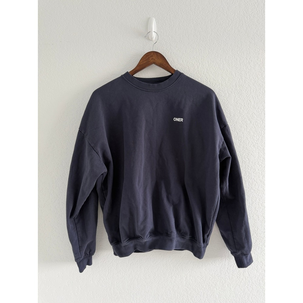 Oner Active Oversized Lounge Lightweight Sweatshirt Size XS True Blue Logo Crew